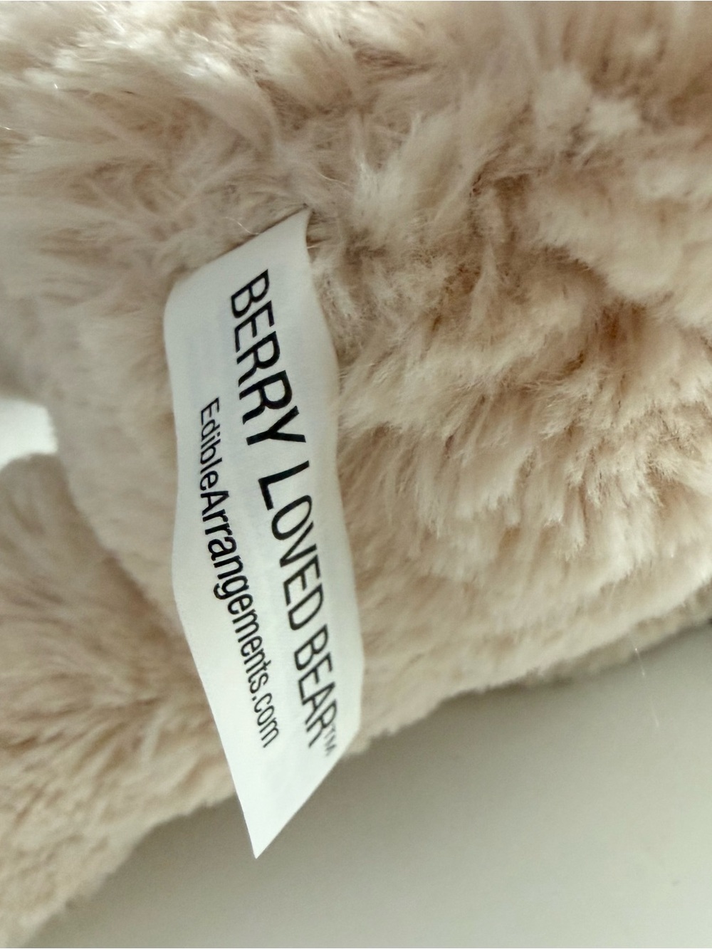 Plush Beige Teddy Bear with Strawberry Plush Toy - Picture 3 of 5